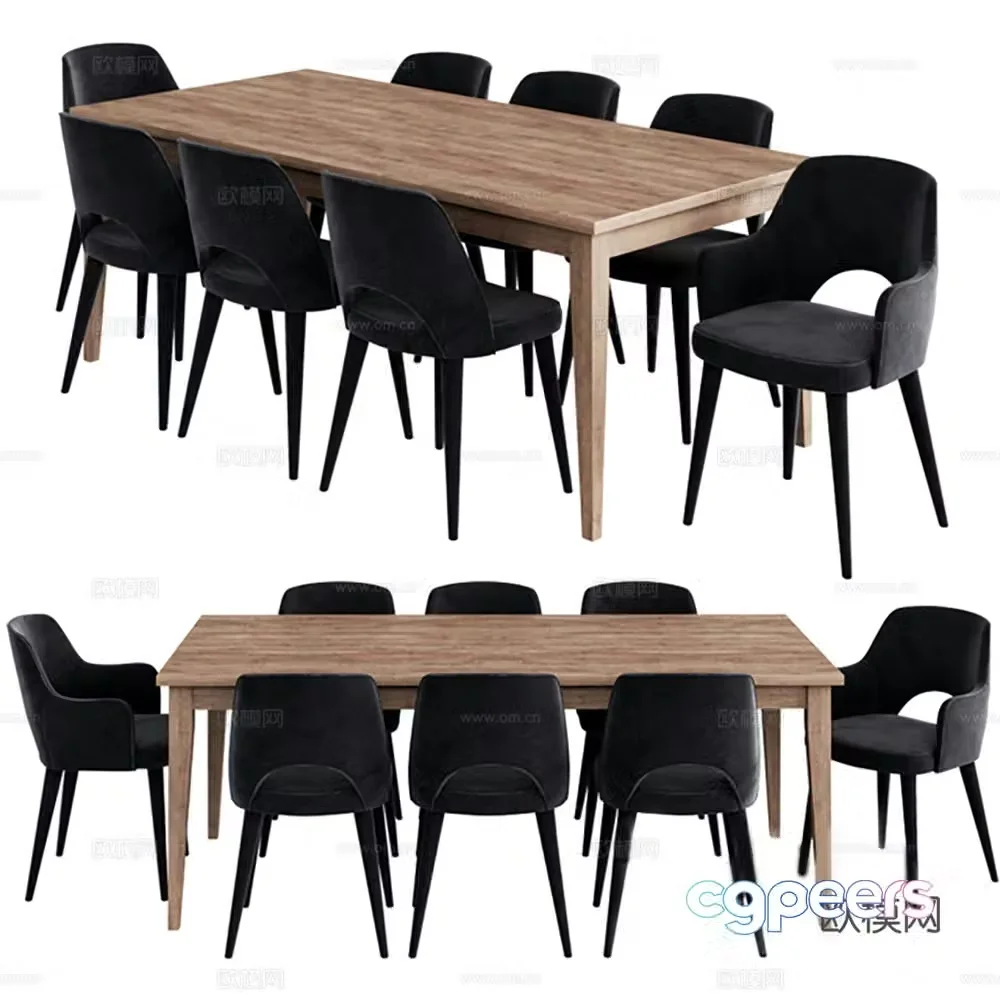 Dining table and chair combination table and chair combination 3D model