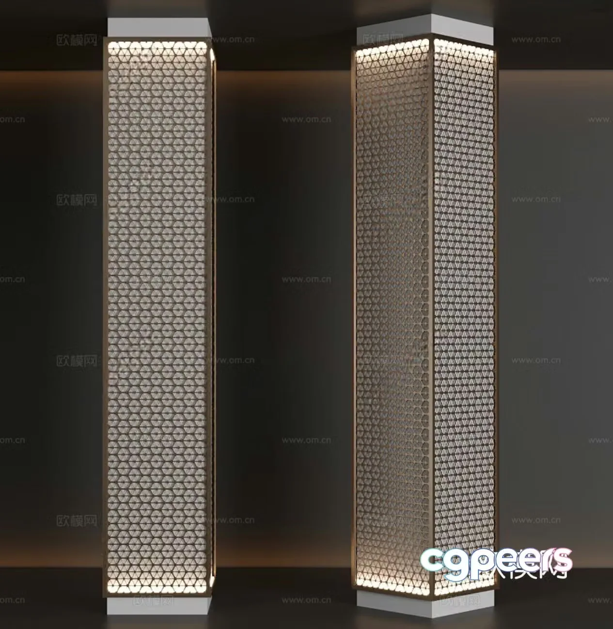 Modeling column Diamond mesh column 3D model