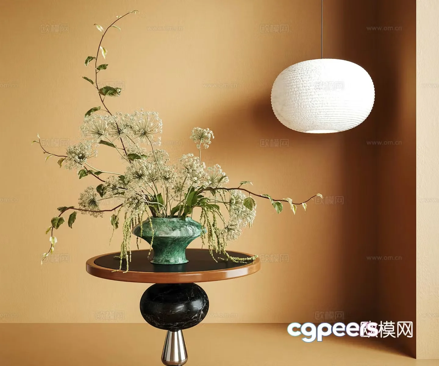 Modern vase flower art 3d model
