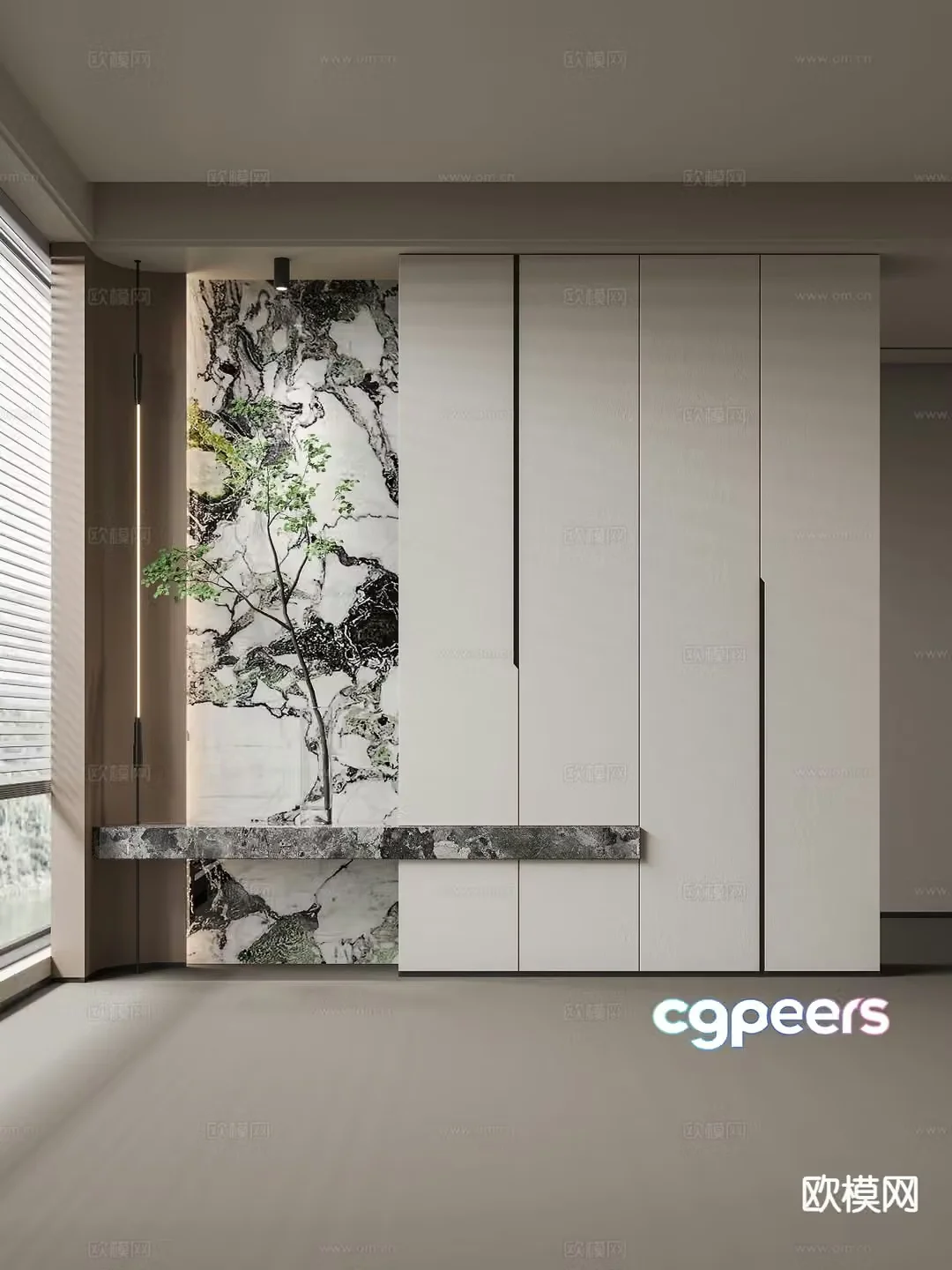Modern entrance shoe cabinet custom cabinet 3d model