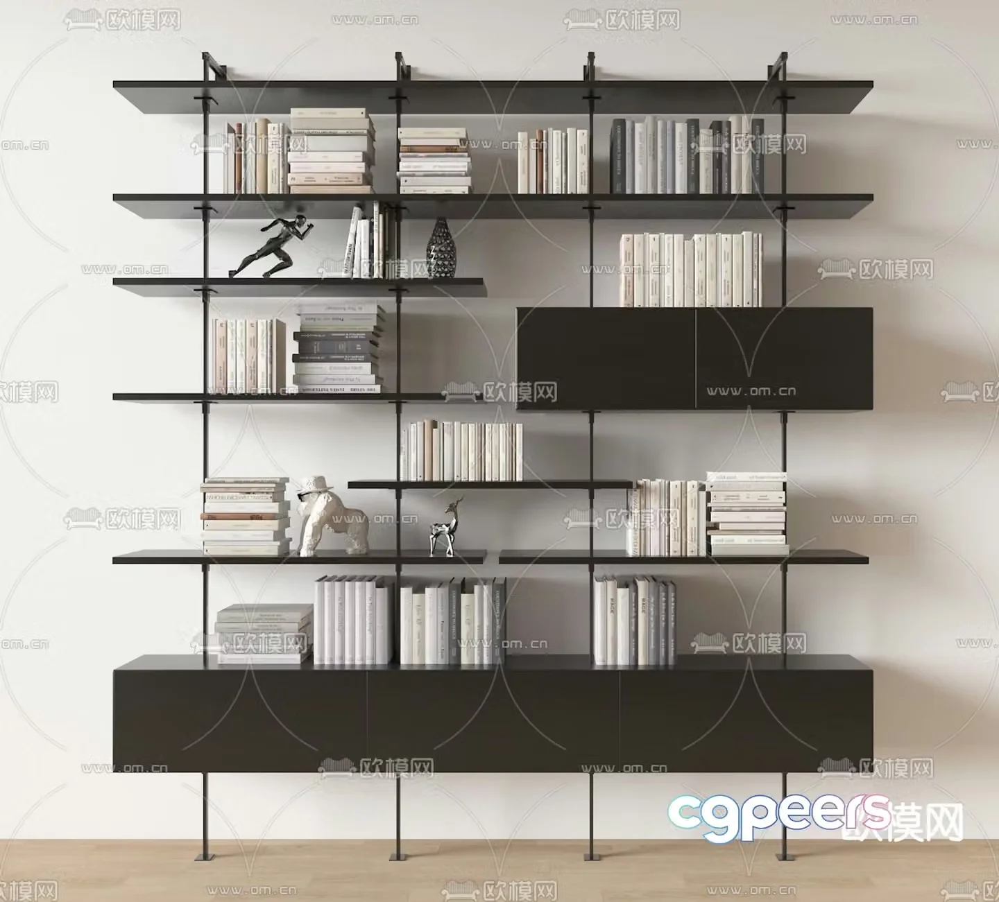 bookshelf display rack 3d model