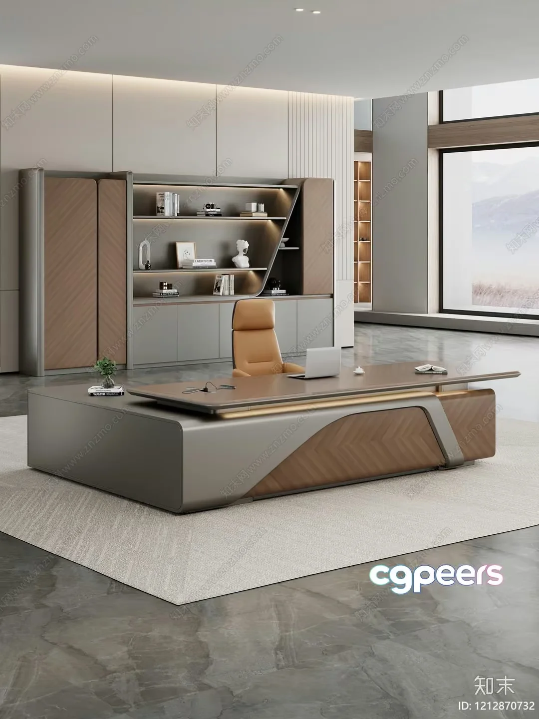Modern Office Desk 3D Model – 20143 – VRAY Render