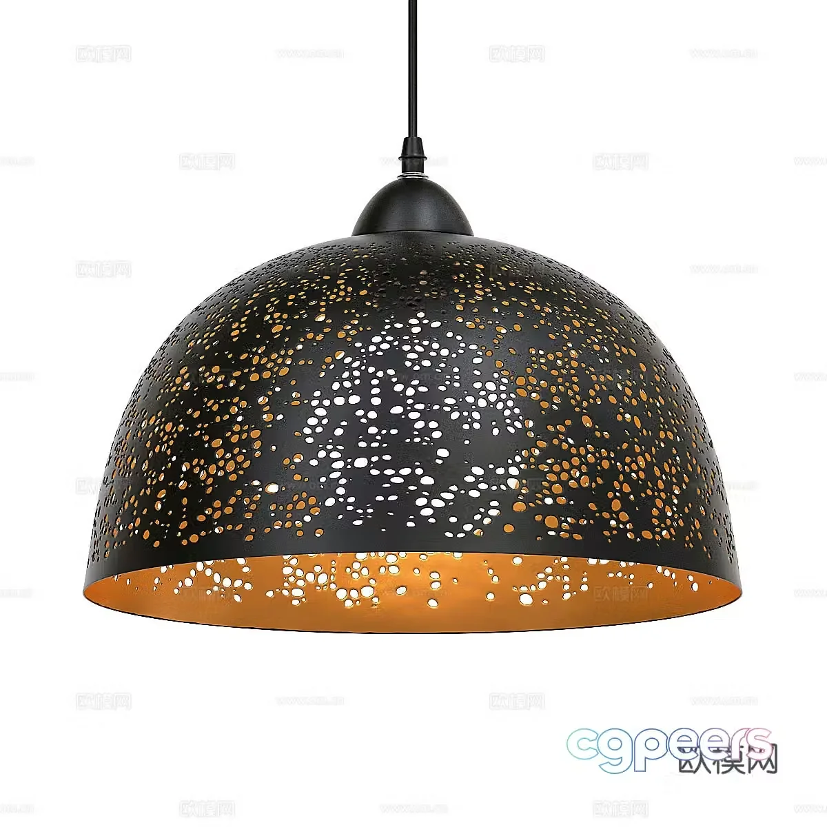 Modern perforated metal decorative chandeliers 3d model