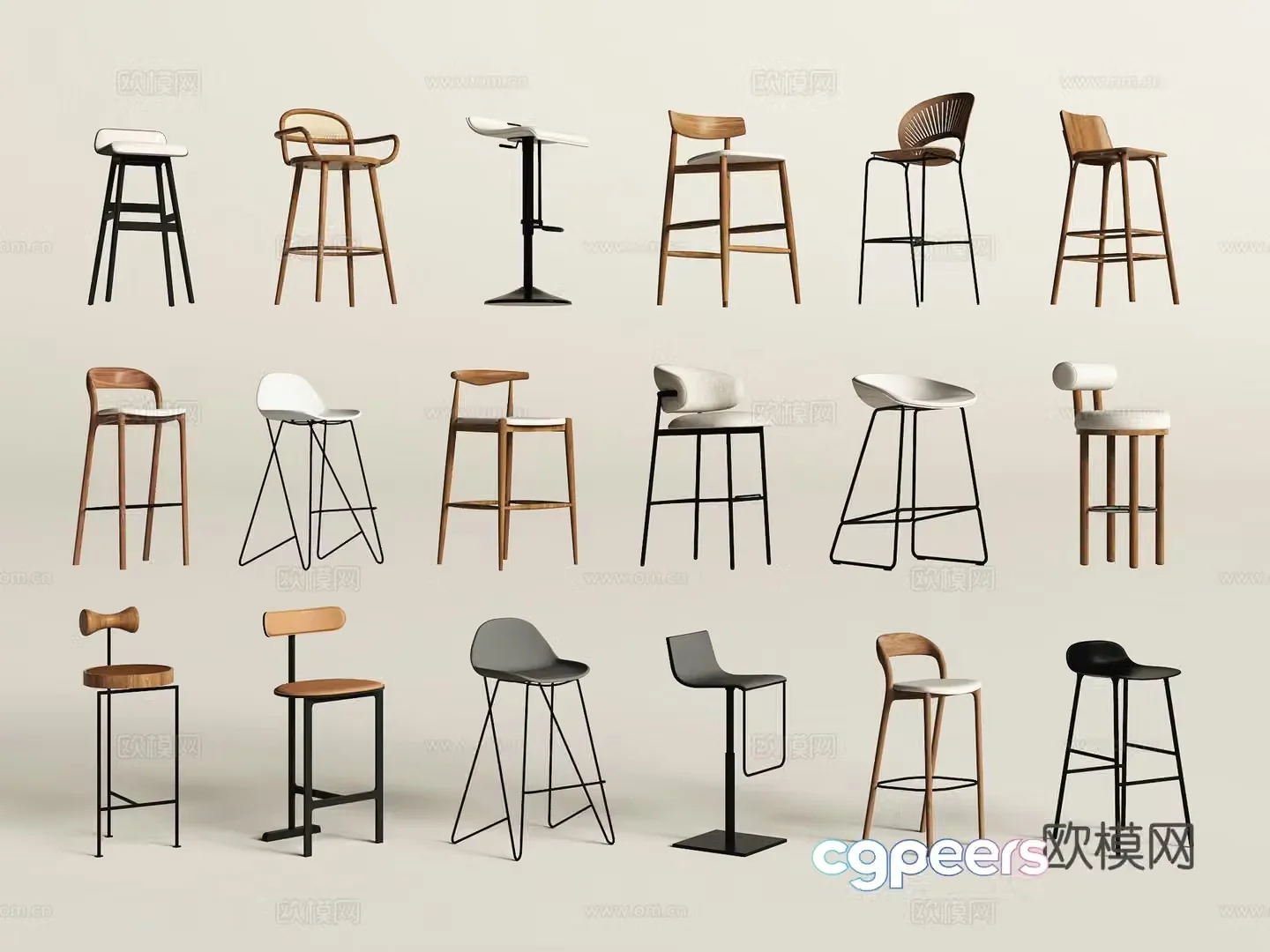 Modern bar chair Bar chair Single chair Chair 3d model