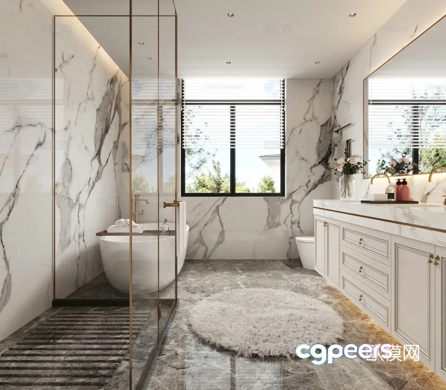 Simple European bathroom 3D model