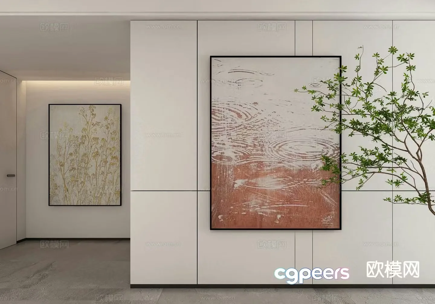 Modern art painting decorative painting 3d model