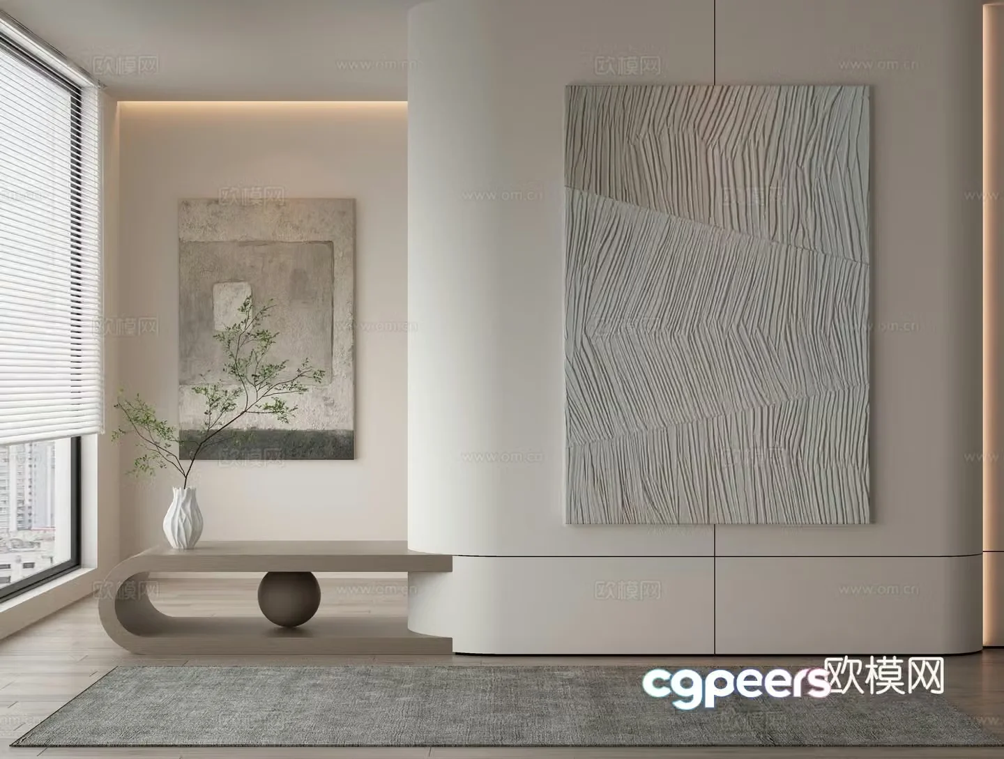 Modern texture painting decorative painting 3d model