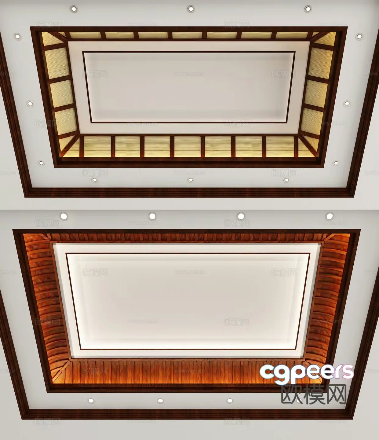 New Chinese style suspended ceiling square suspended ceiling ceiling 3d model