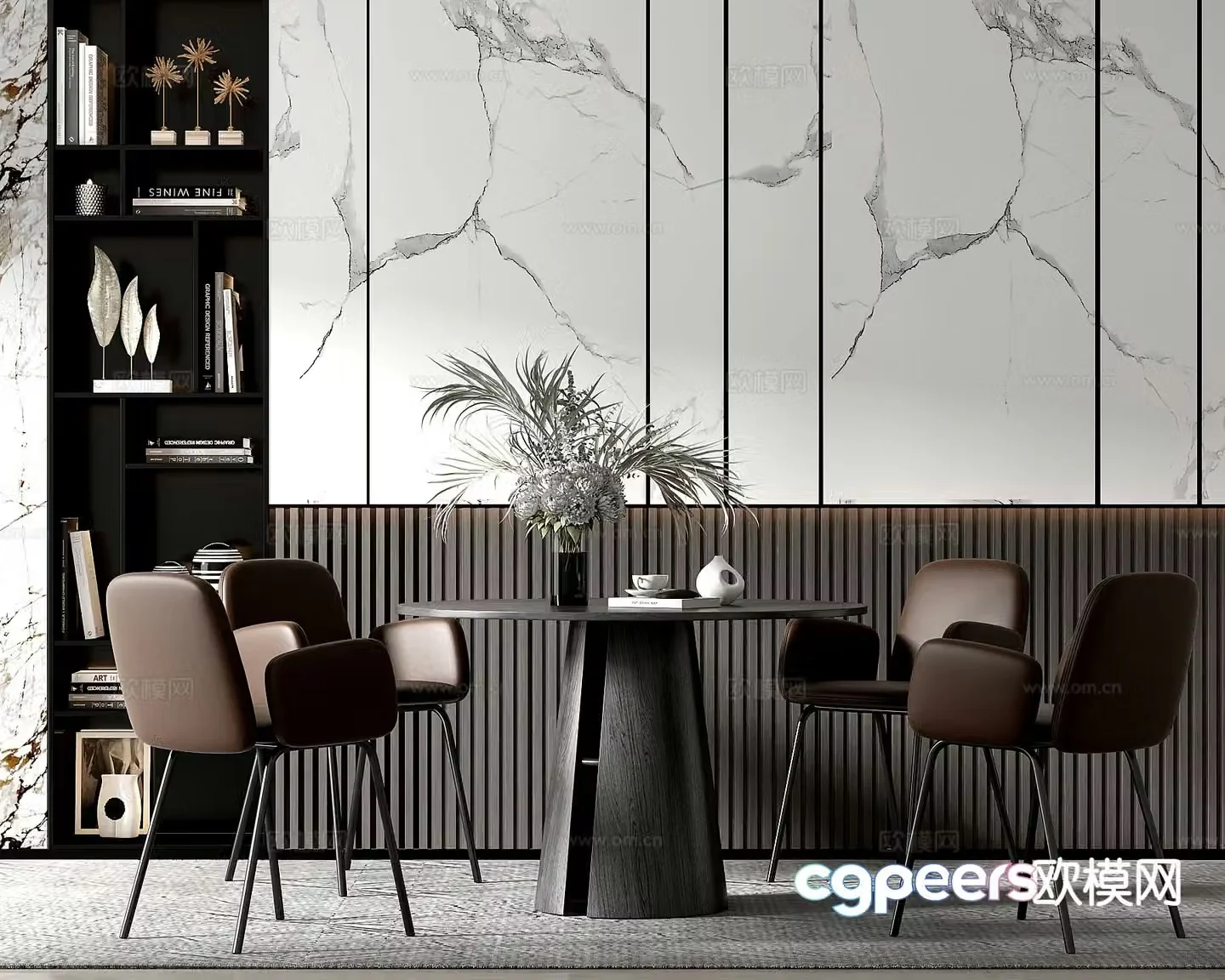 Light luxury negotiation tables and chairs leisure tables and chairs 3D model