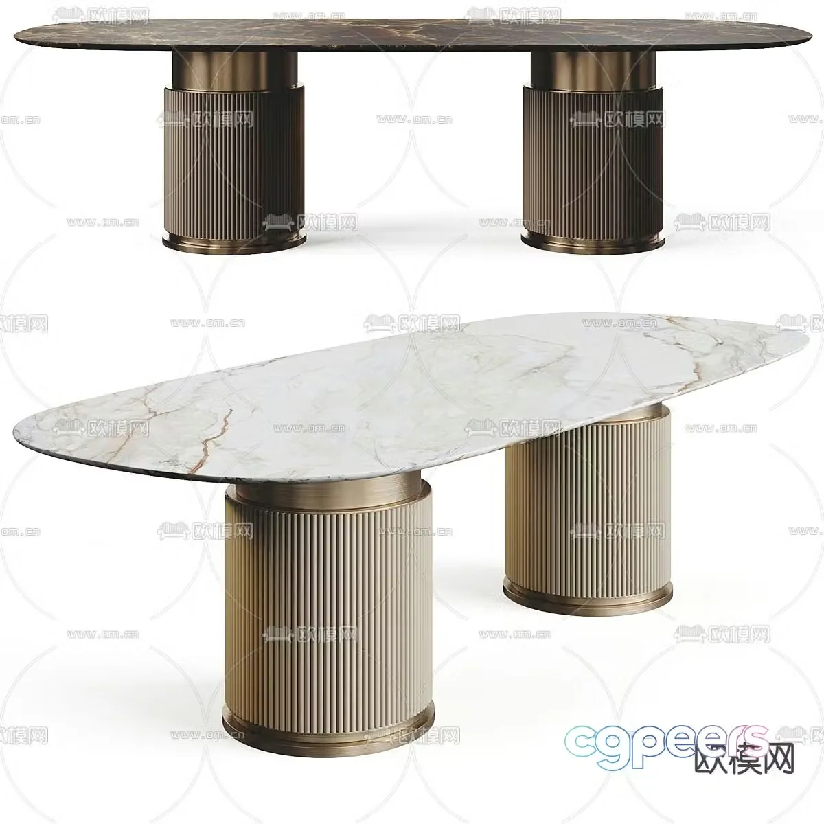 Light luxury dining table 3D model