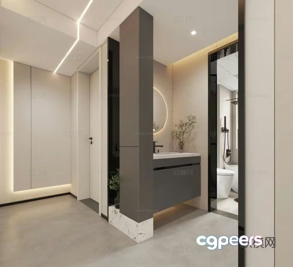 Modern entrance 3D model