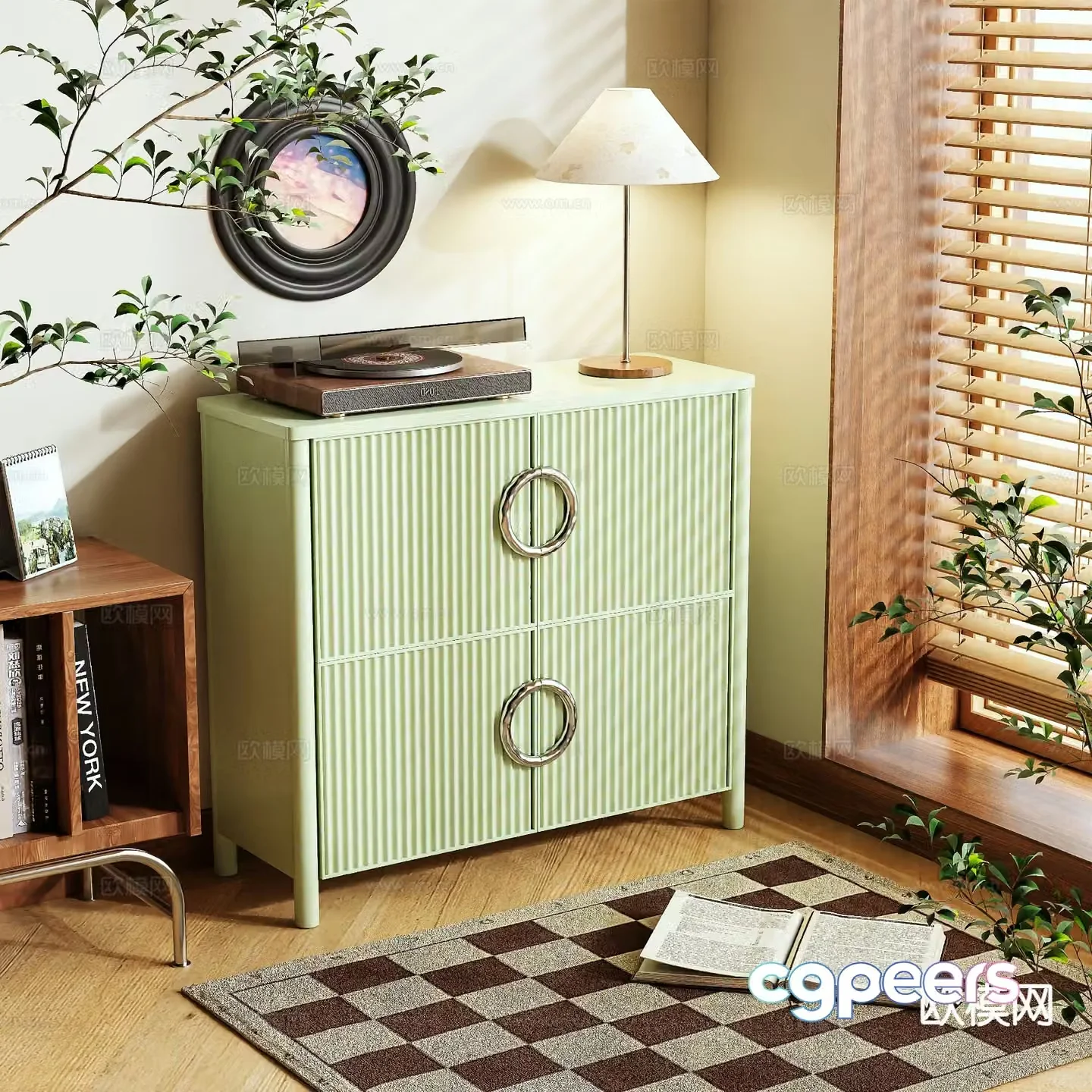 French entryway cabinet 3d model