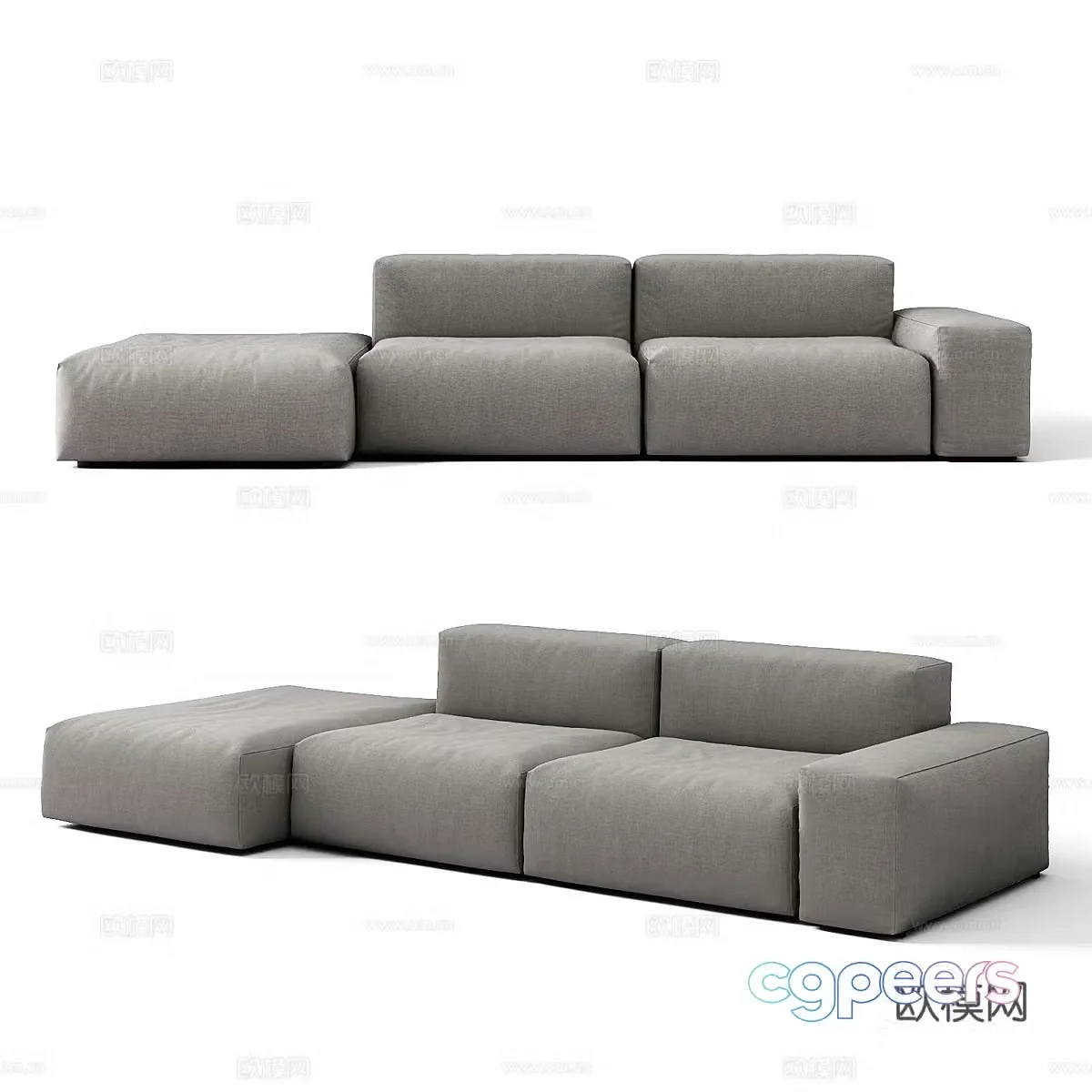 Modern simple double sofa double sofa simple sofa living room sofa pillow 3D model