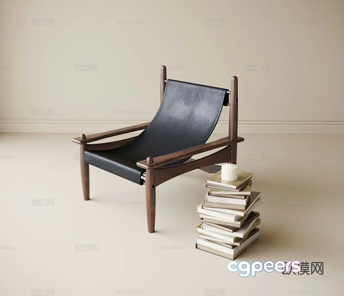 Medieval style chair leisure chair 3d model