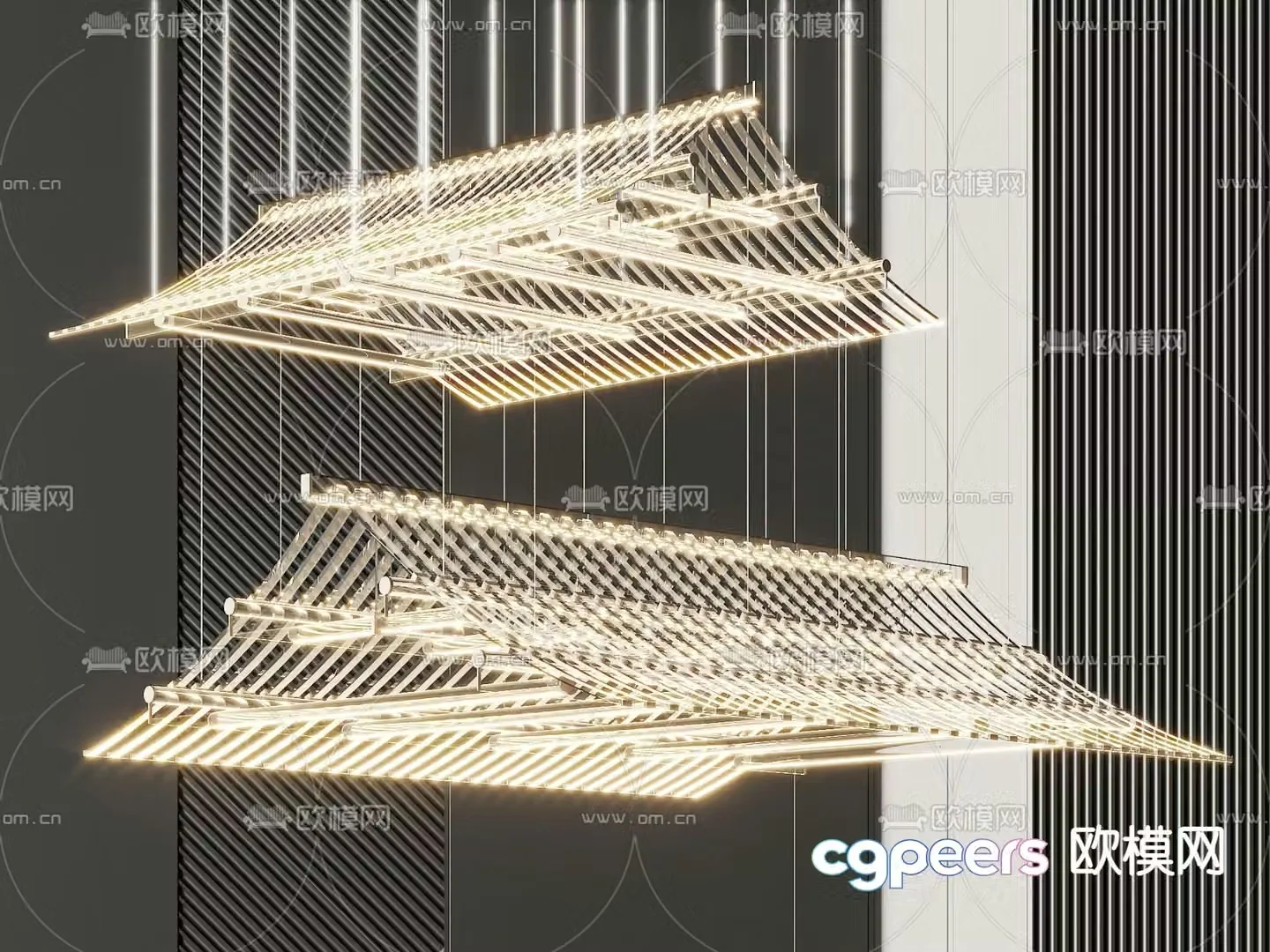 Light luxury chandeliers crystal lamp 3d model