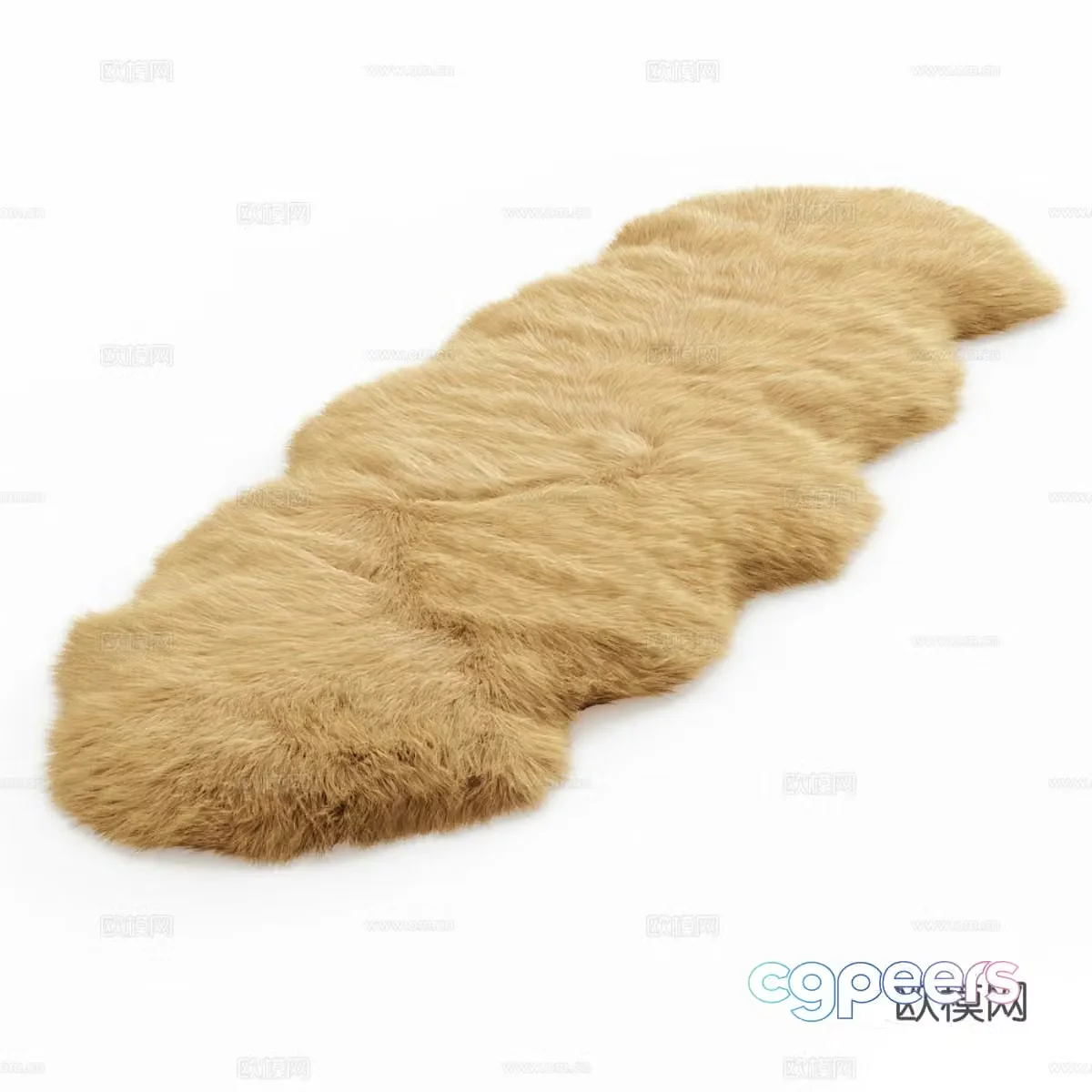 Modern plush carpet fluffy carpet fur carpet 3d model