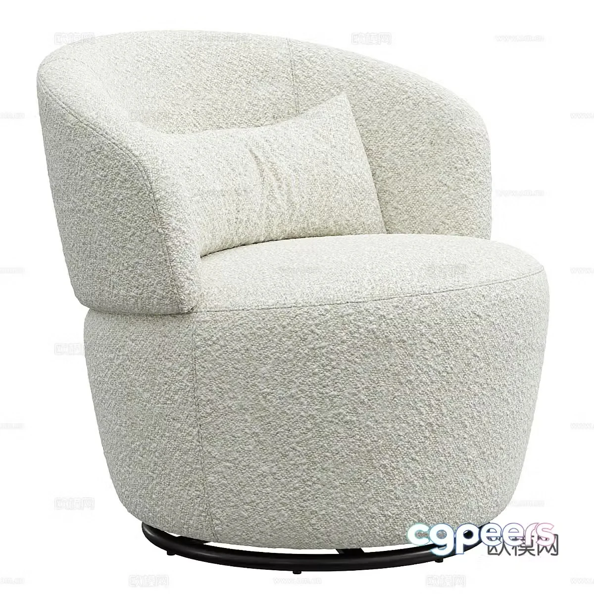 Modern Italian Amber BouclÃ© swivel chair 3d model