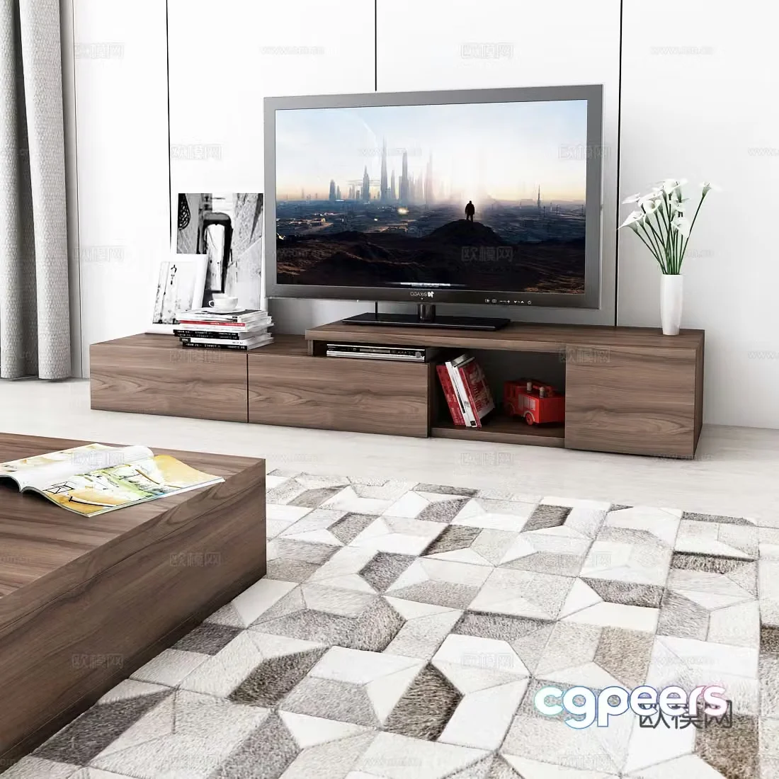 Modern TV cabinet TV book jewelry 3d model
