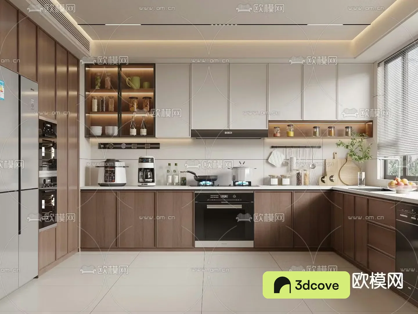 Middle style kitchen 3d model