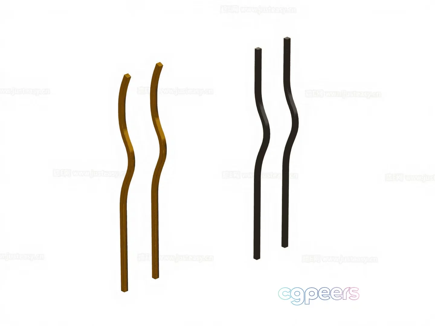 Wooden Walking Sticks 3D Model – 14371 – VRAY Render