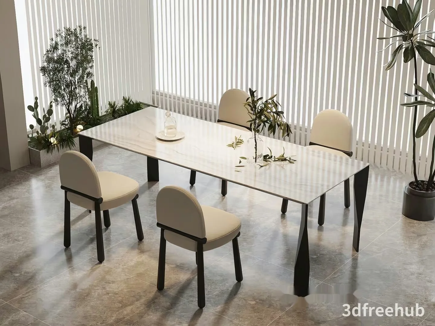 Modern Dining Room 3D Model – 23530 – VRAY Render