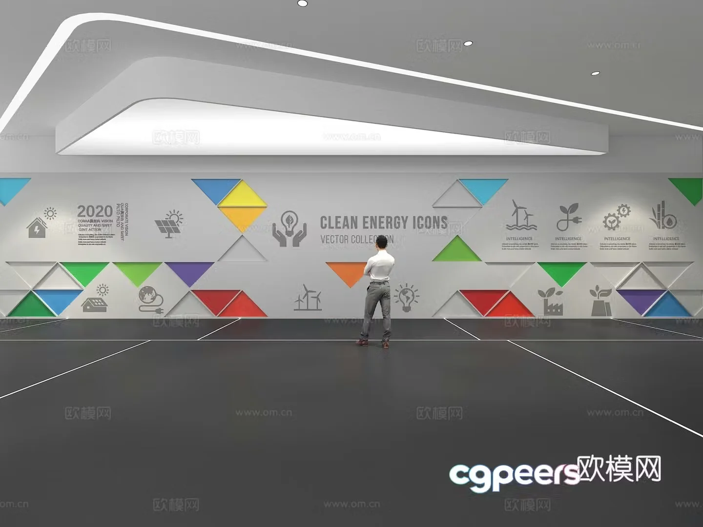Cultural wall Corporate culture wall Education Theme wall Exhibition hall Campus culture Corridor 3D model