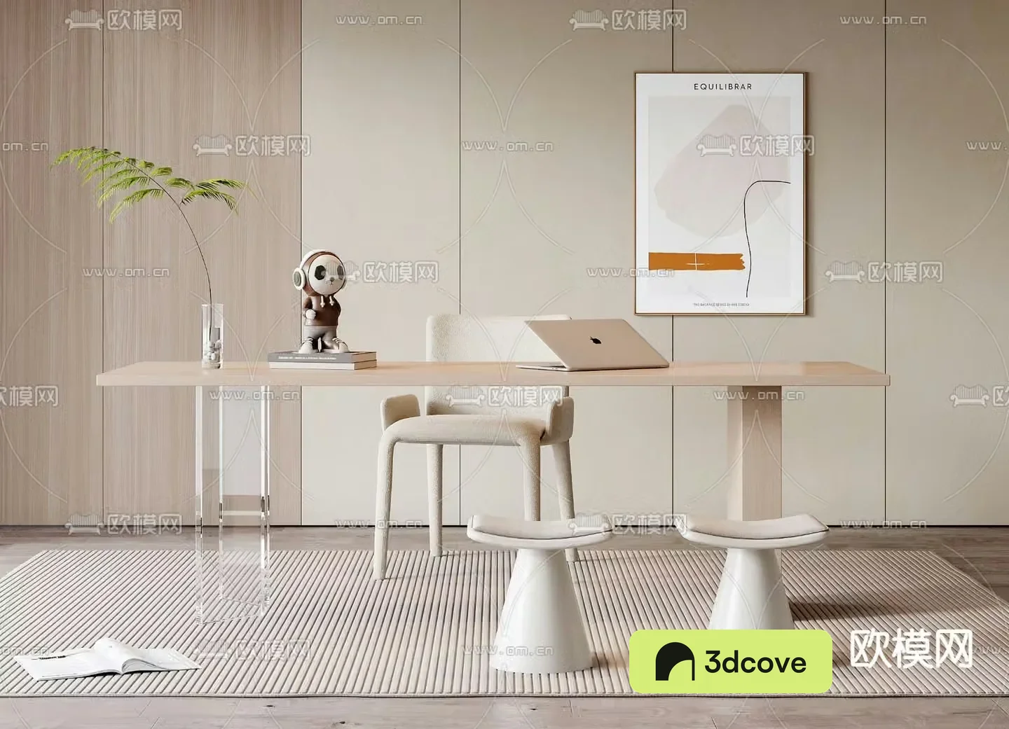 Cream style desk computer desk study table