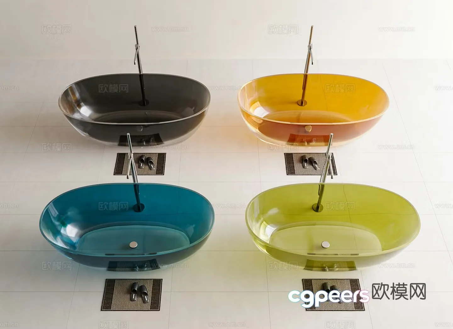 Bathtub Transparent Bathtub Acrylic Transparent Bathtub Transparent Glass Bathtub Integrated Bathtub 3D Model