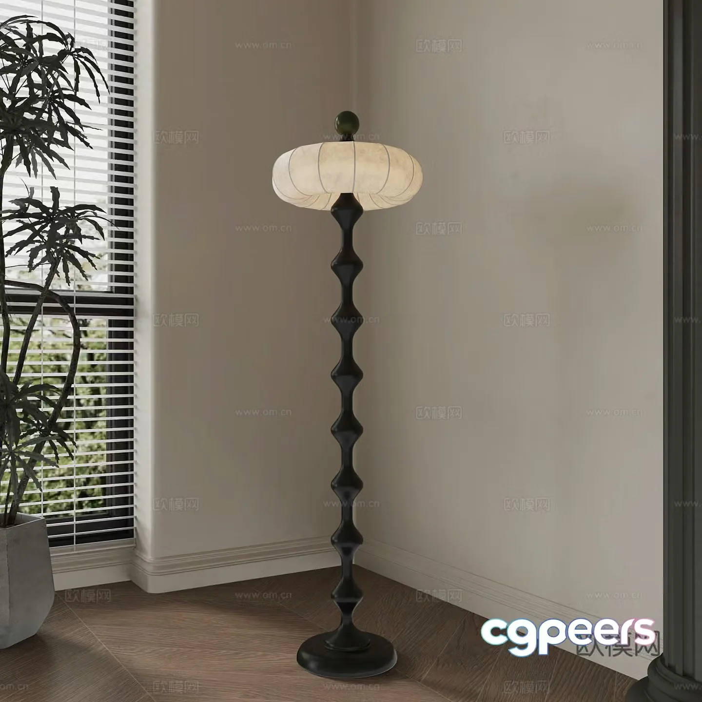 French retro floor lamp special shape floor lamp 3d model