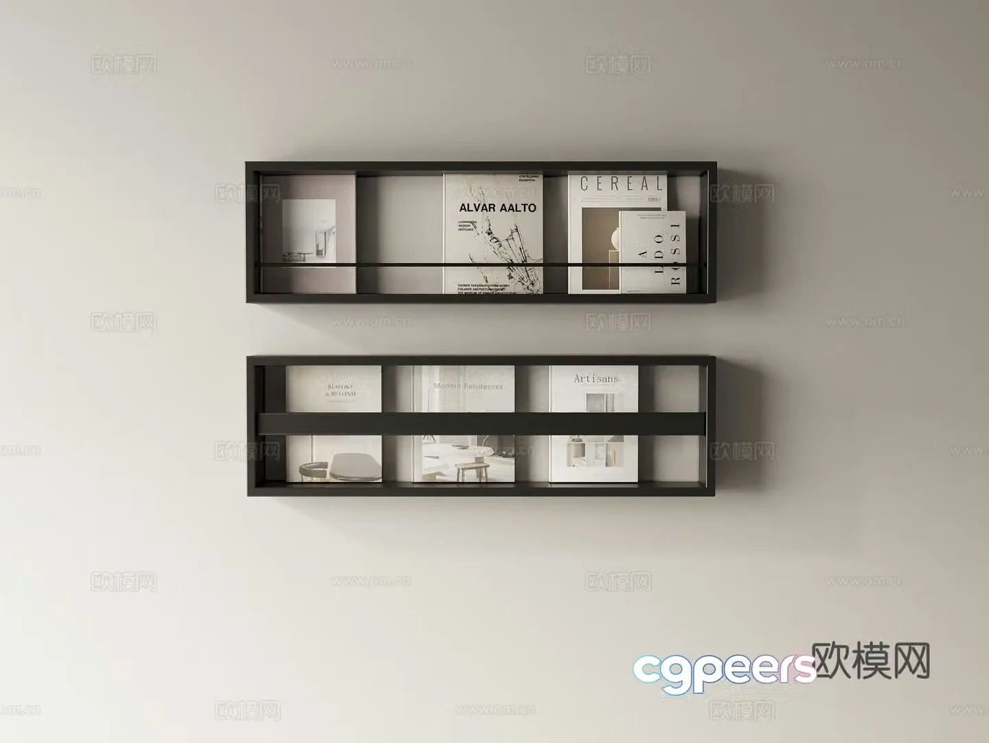 Wall decoration bookshelf shelf 3D model