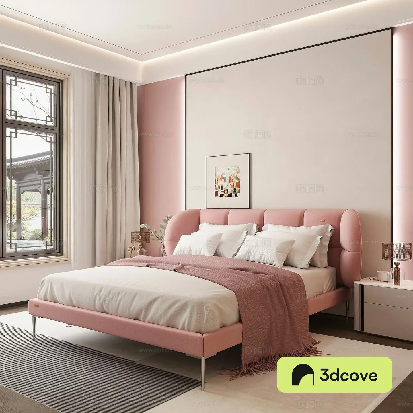 Home bedroom Double bed Master bedroom Jewelry ornaments