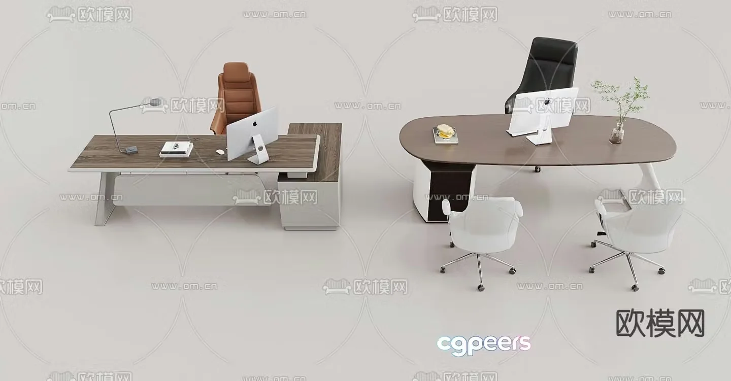 Desk table boss table office desk 3d model