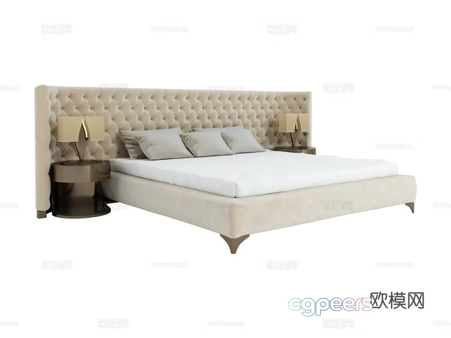 visionnaire double bed 3d model