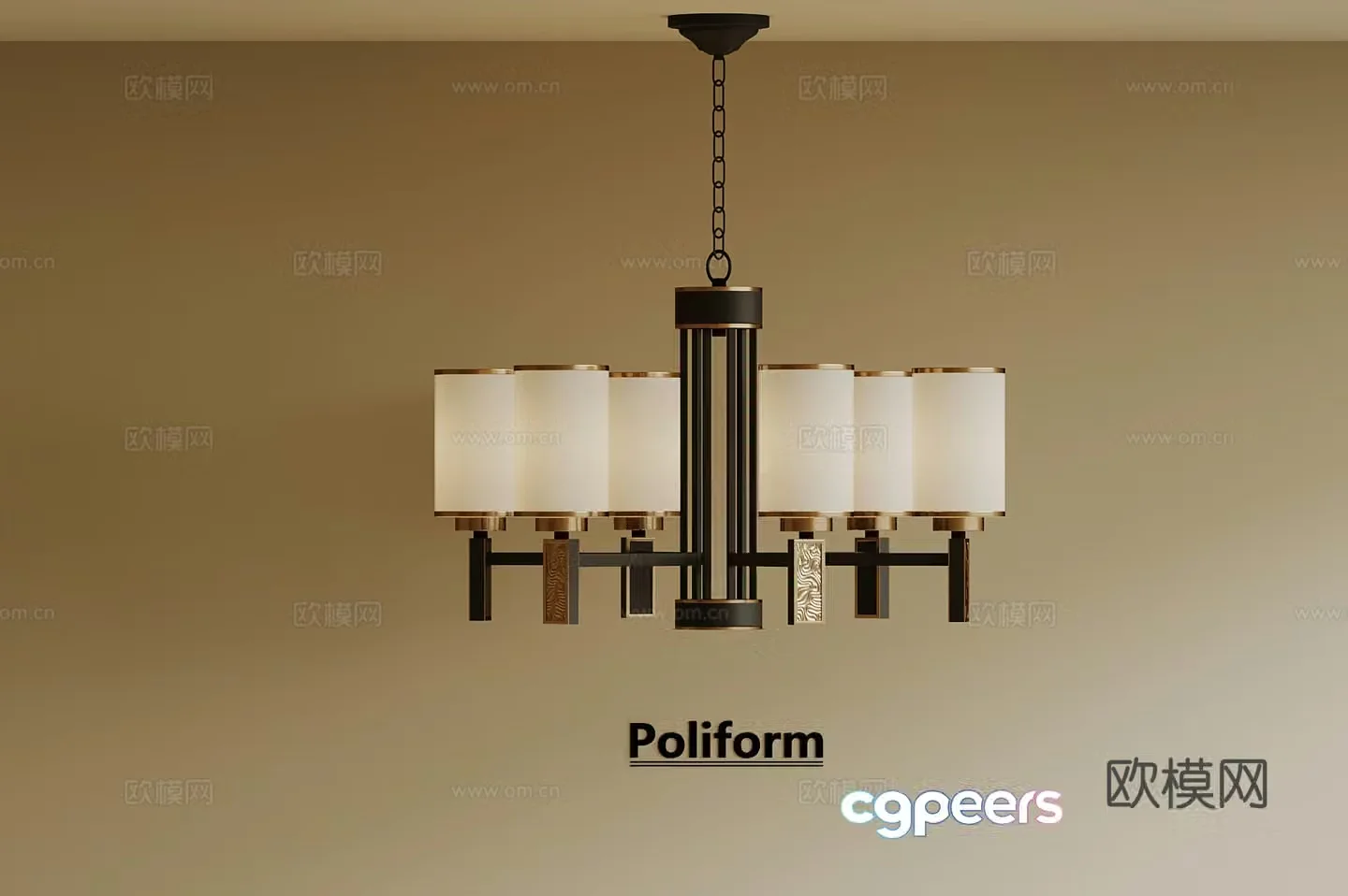 07 New Chinese Chandelier Bedroom Chandelier 3D Model