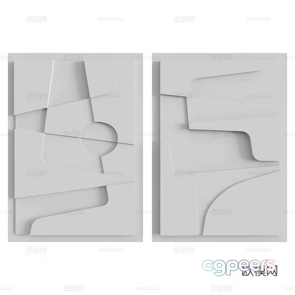 Gypsum mural decoration mural 3d model