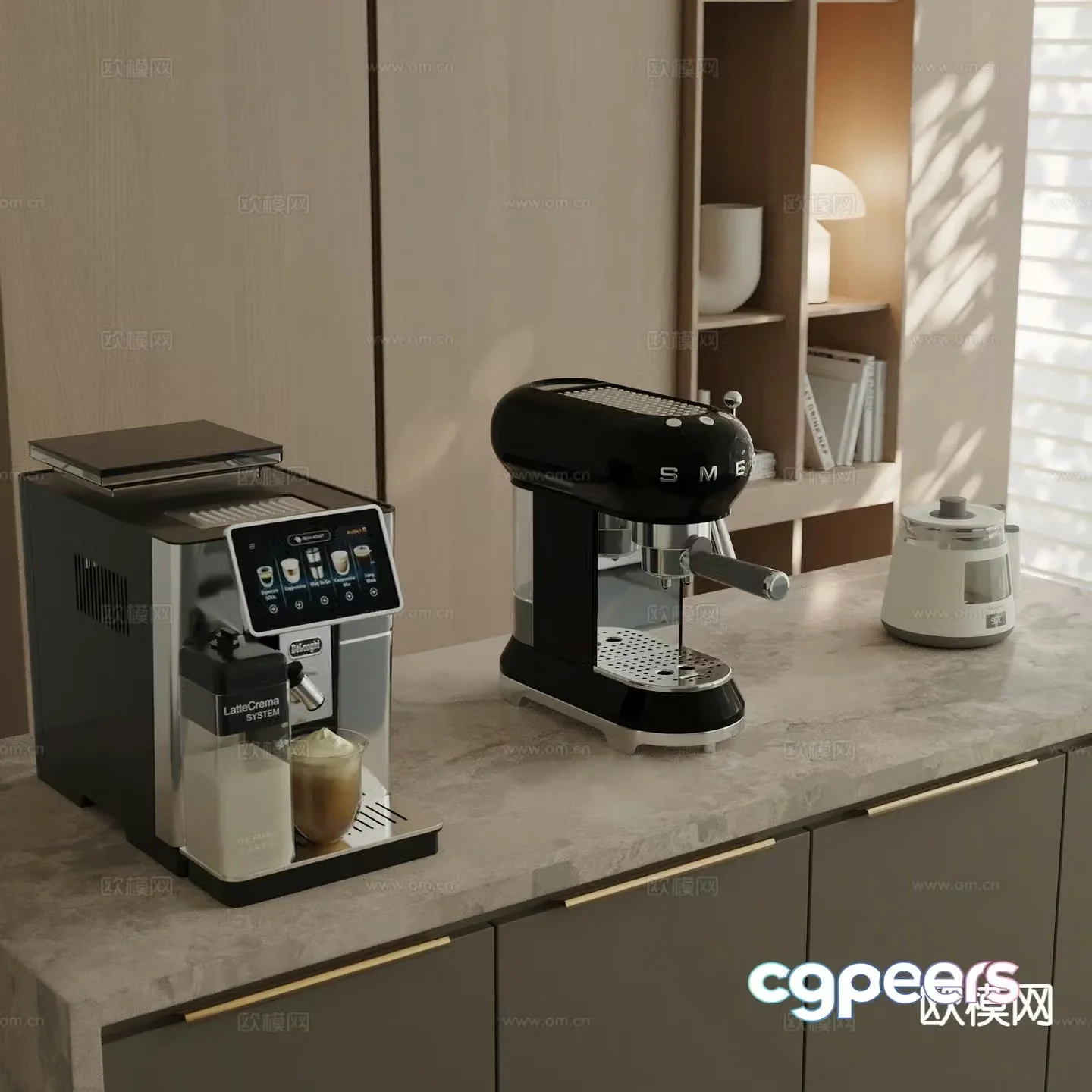 Coffee machine water dispenser kitchen appliances 3d model
