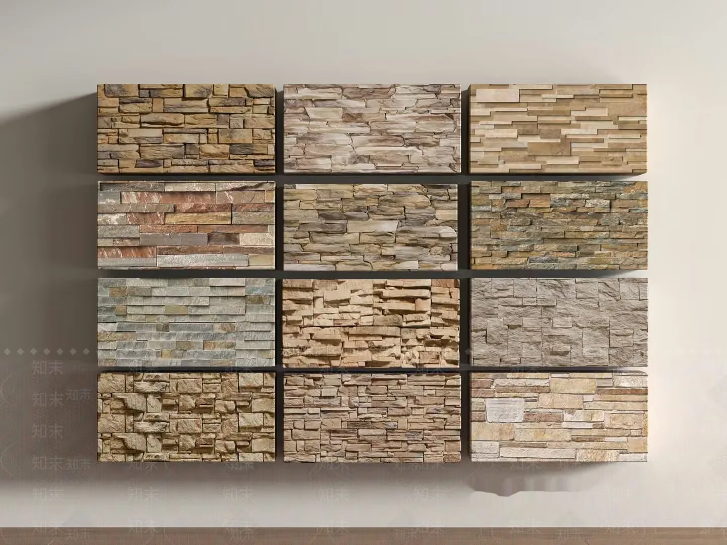 A Wall Of Stone Tiles 3D Model – 17295 – VRAY Render