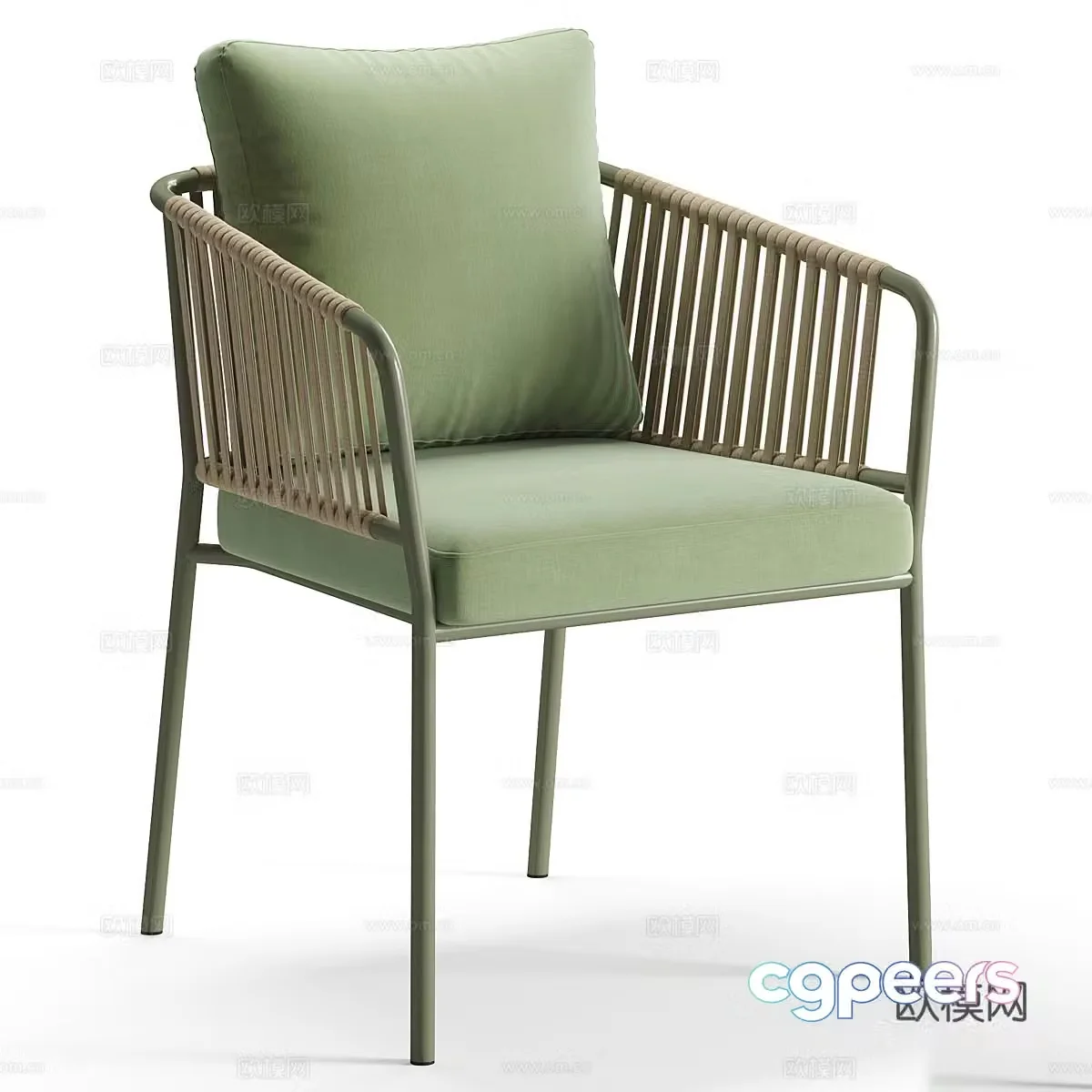Rattan leisure chair Rattan single chair Rattan backrest chair Rattan book chair Armchair B&B leisure 3D model