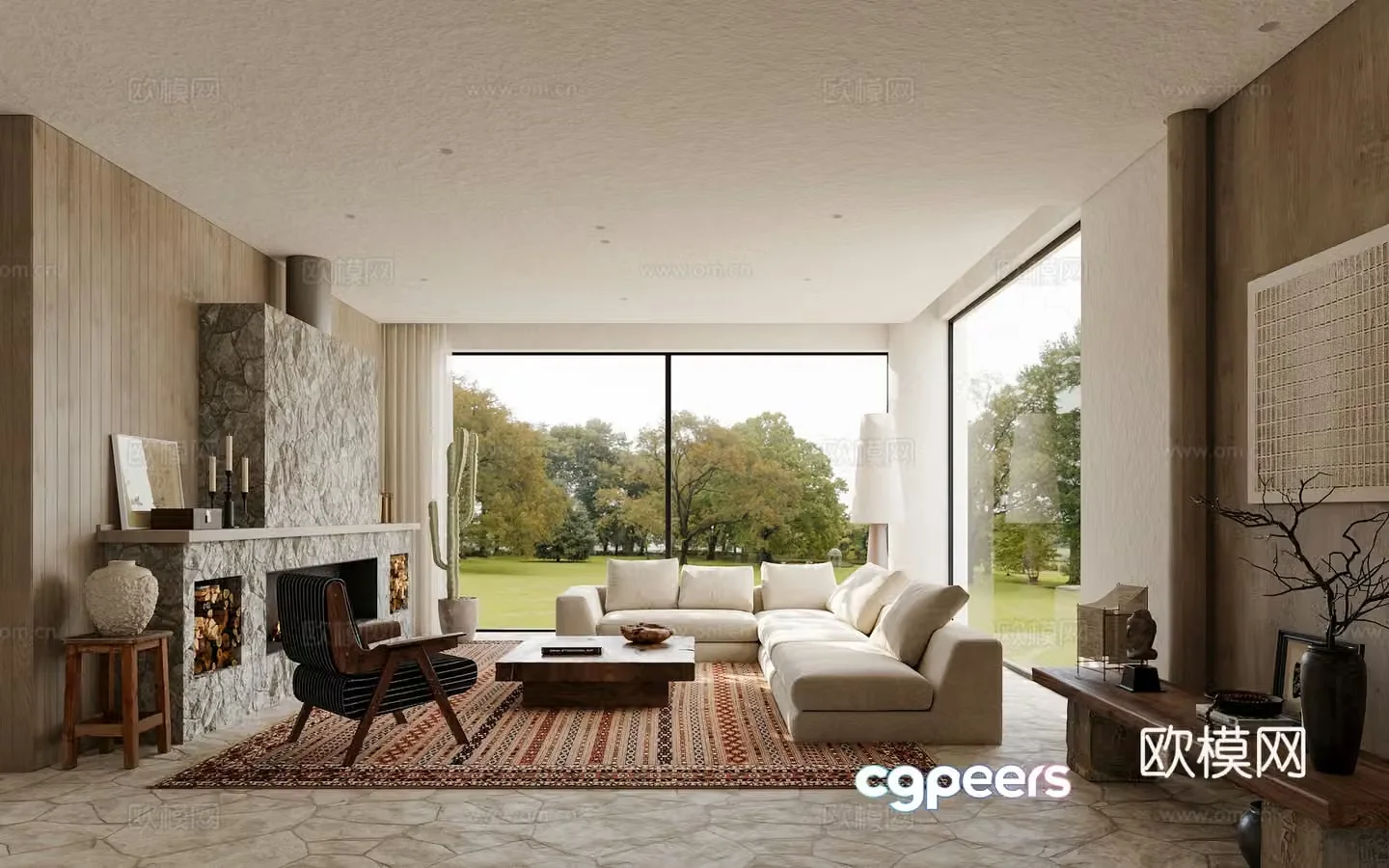 New Chinese living room Song style living room 3D model