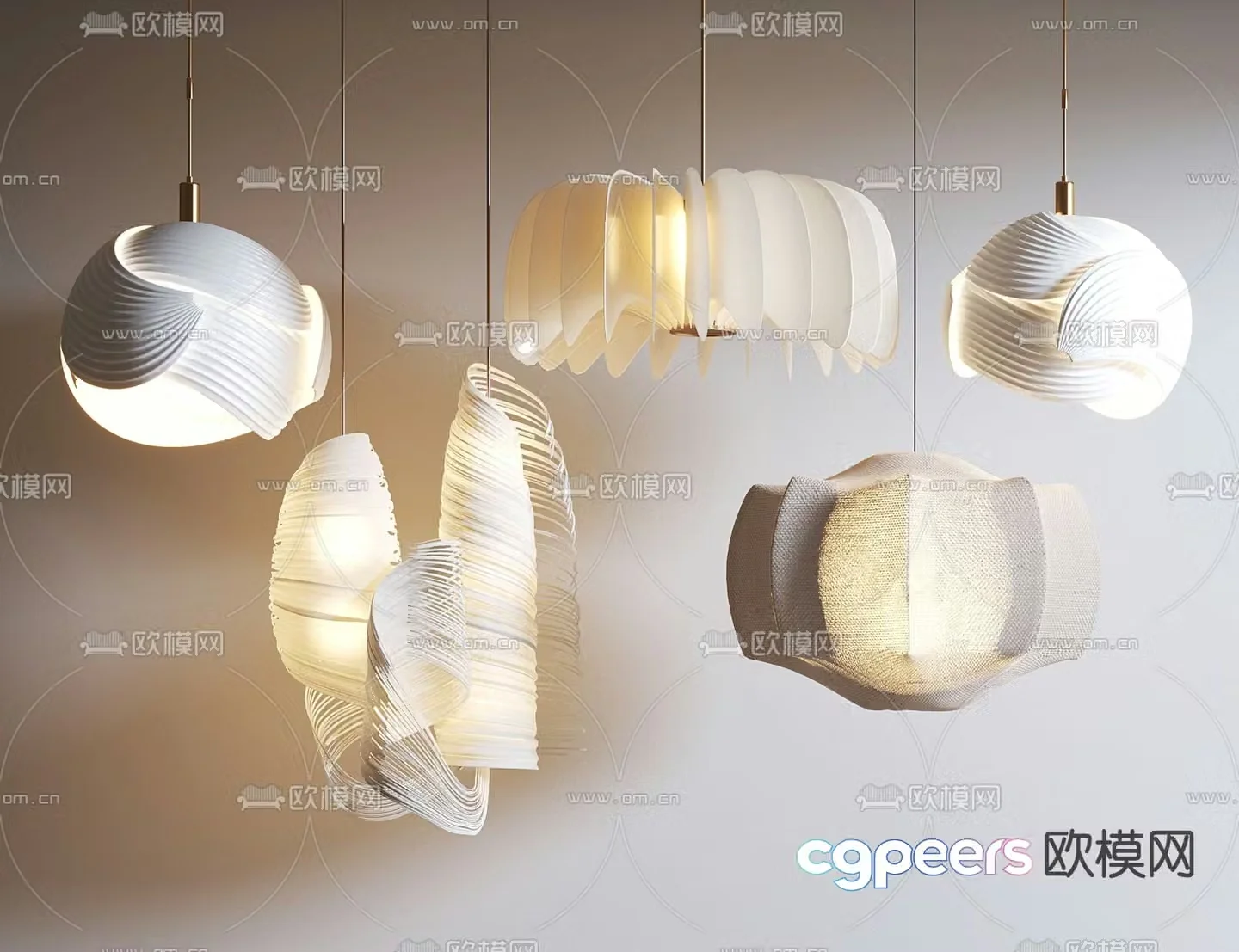 Wabi-sabi chandelier art chandelier 3d model