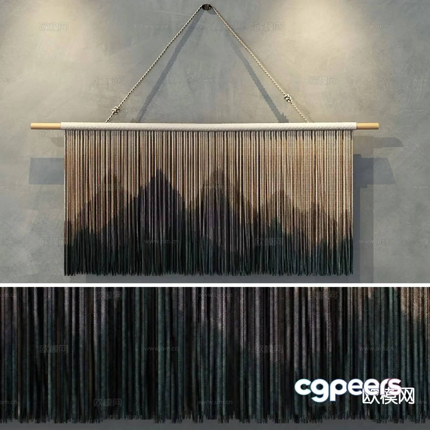 Nordic tapestry handmade tapestry dyed tapestry 3d model