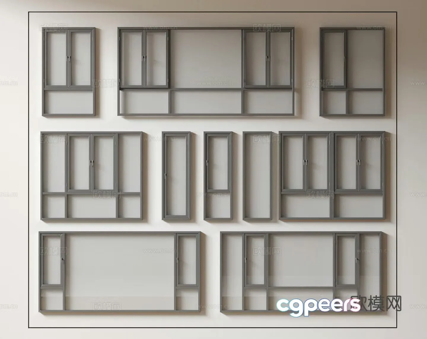 Modern windows floor-to-ceiling windows balcony windows bay windows bedroom windows sliding windows 3d model