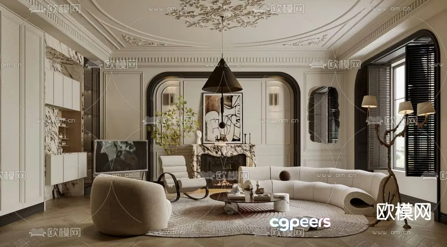 French living room 3d model