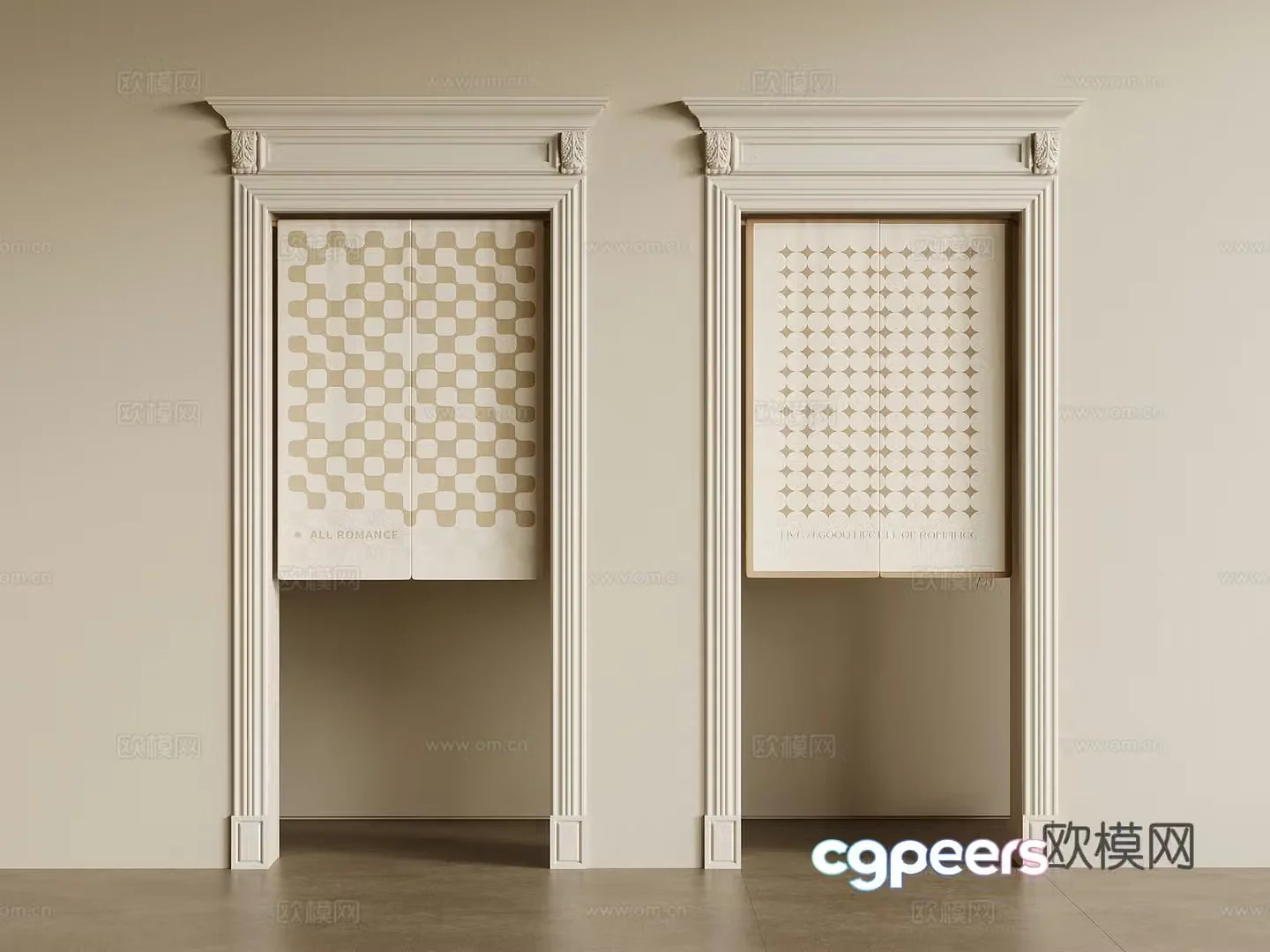 Door curtain French door curtain Door cover Door hole 3D model