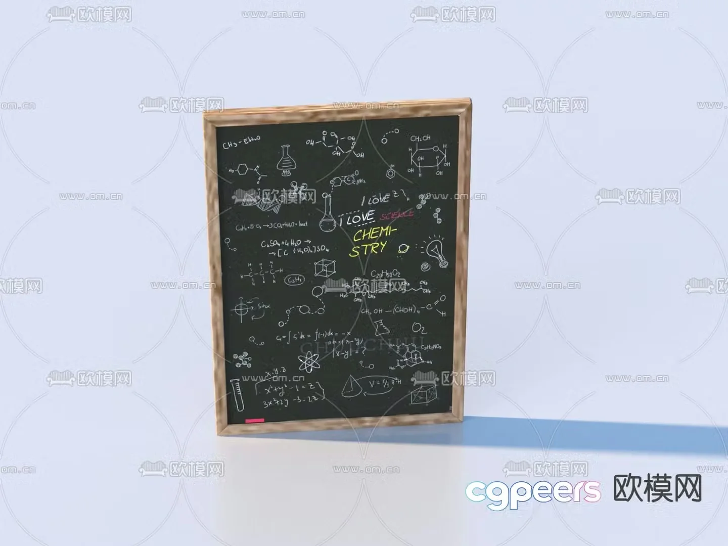 Blackboard graffiti wall billboard shop sign 3d model