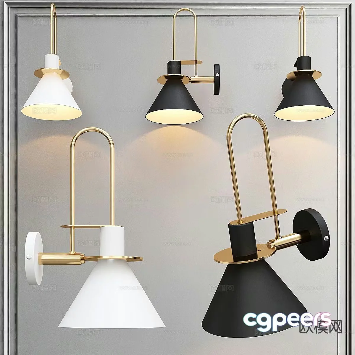 Creative wall lamp bedside wall lamp 3d model
