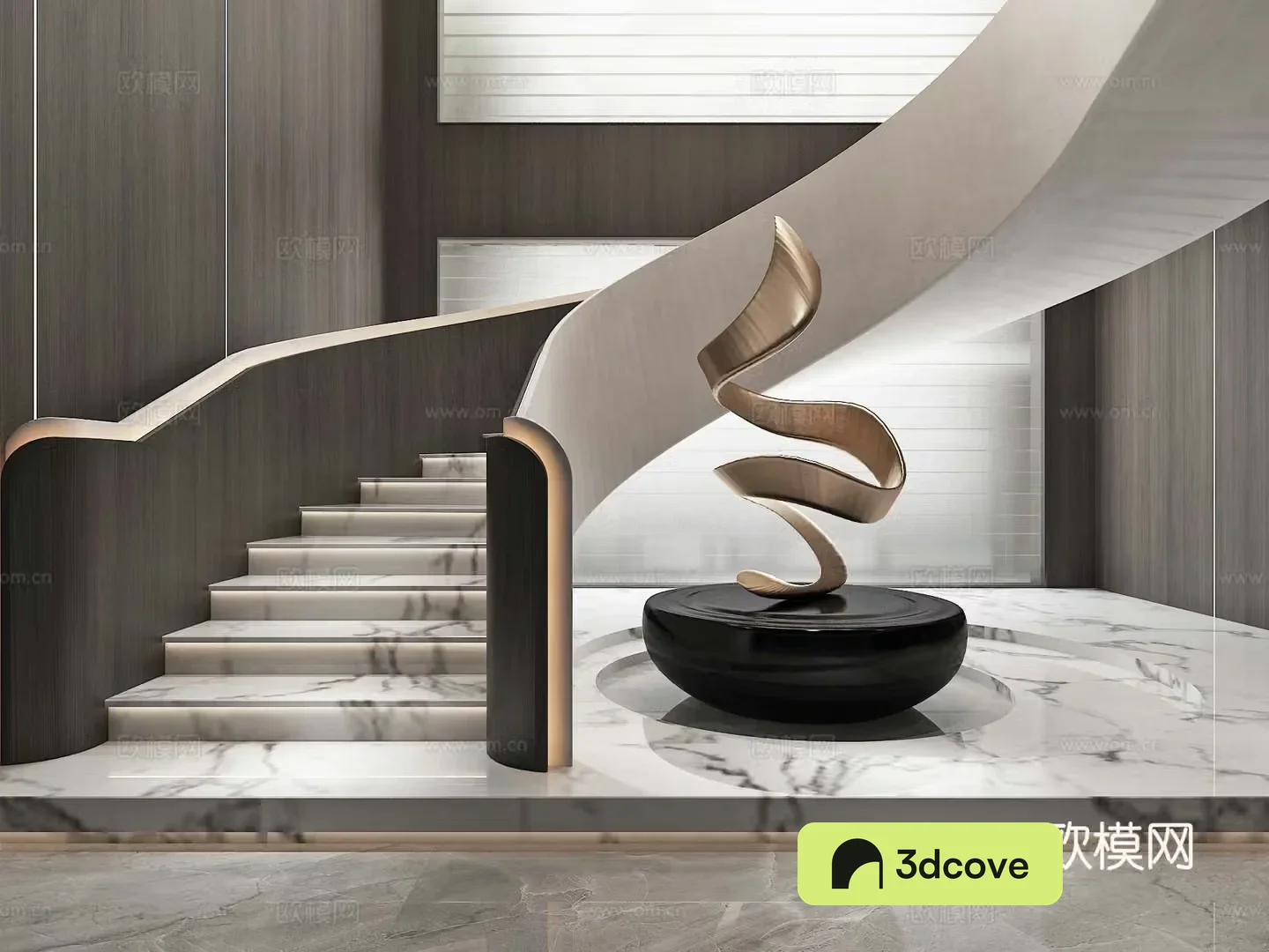 Stairwell Handrail Beauty Instrument Sculpture Landscape