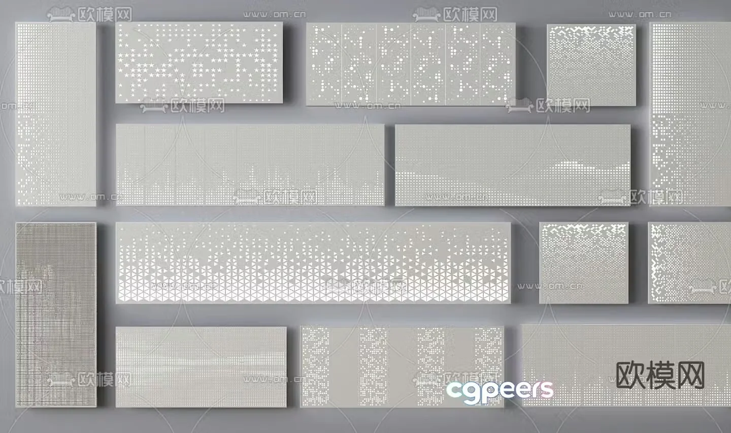 Modern perforated plate aluminum veneer punching plate 3d model