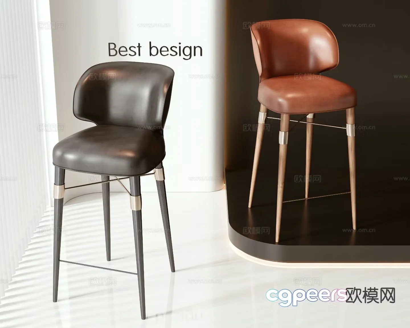 Modern bar stool bar stool high stool 3d model