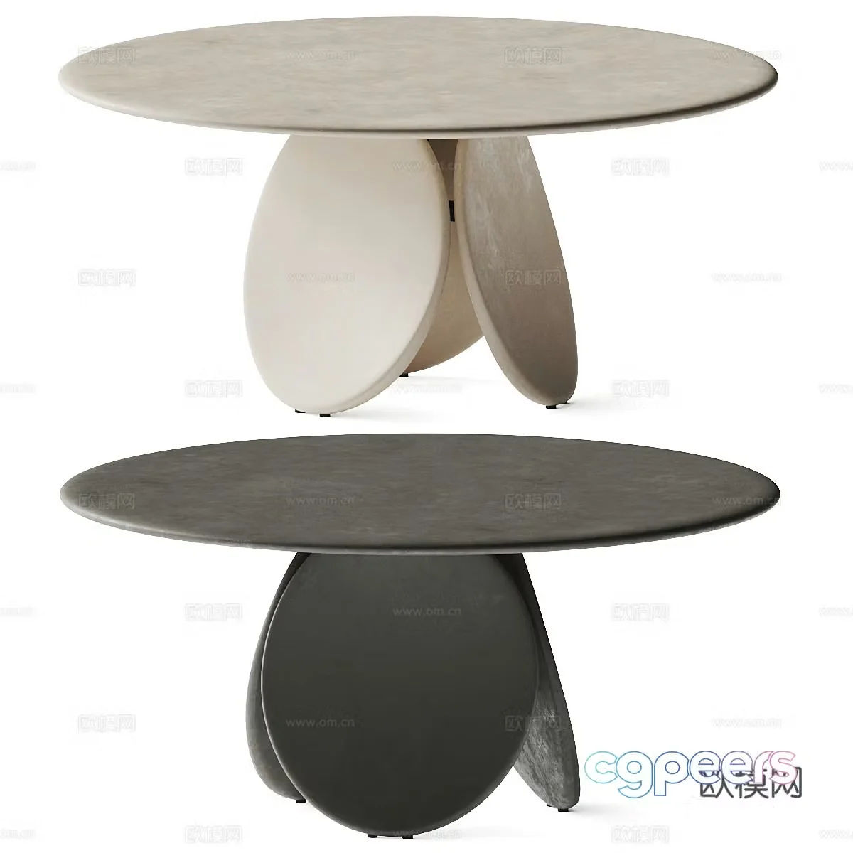 Round dining table slate dining table 3d model